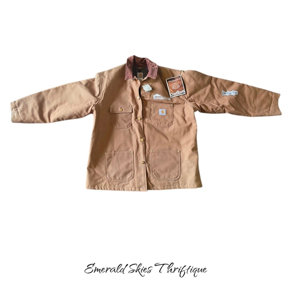 NWT Mens Carhartt C01 Brown 46 blanket lined embroidered work **READ** free ship